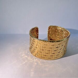 Gold-Tone Woven Cuff Bracelet adjustable